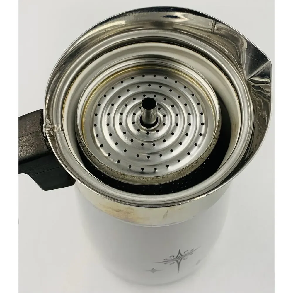 Vtg Corning Ware Starburst 9 Cup Pot W/ Internal Parts Complete Stove Decor